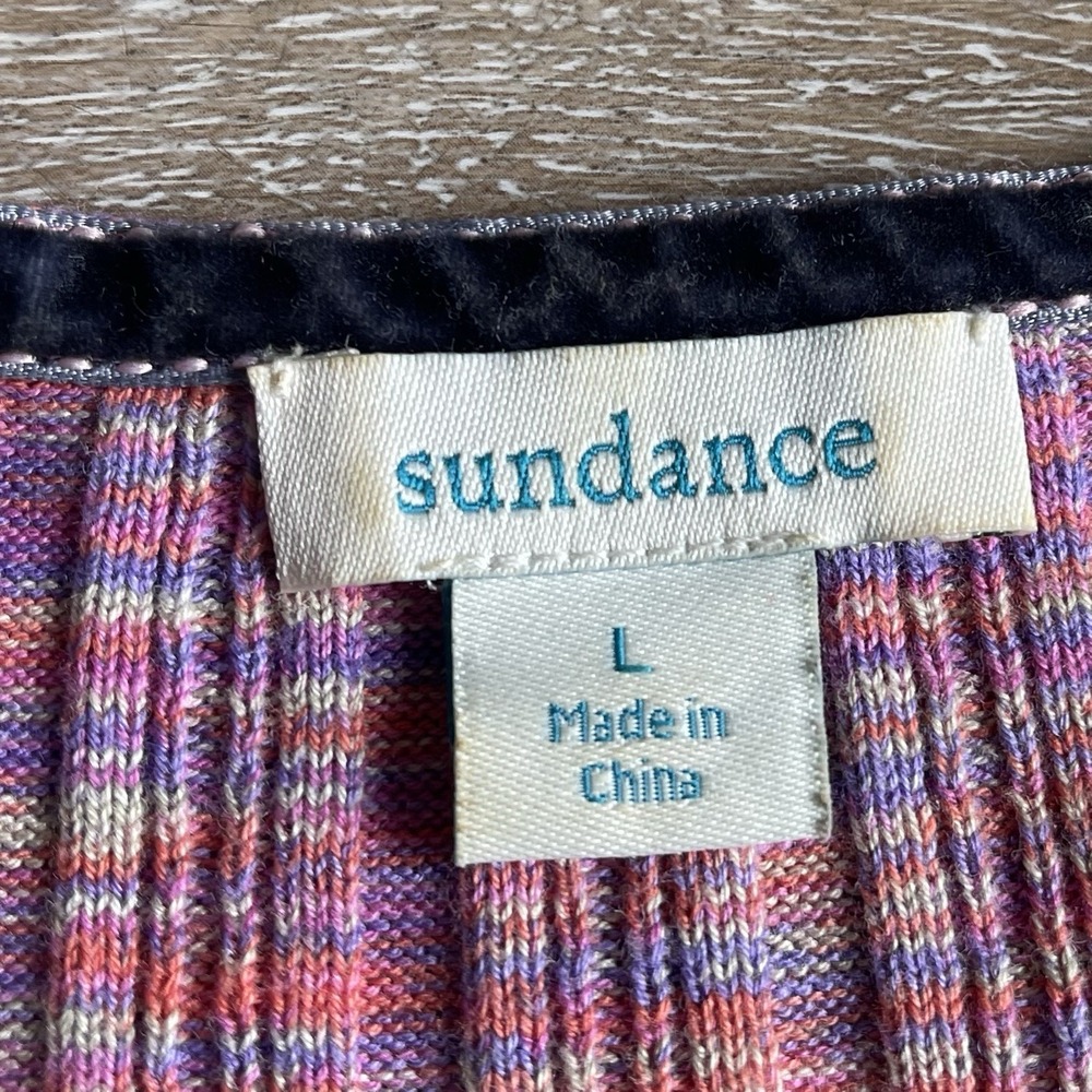 Sundance Ribbed Pink Henley Large Space Dyed Half Sleeve Stretch - Picture 4 of 6